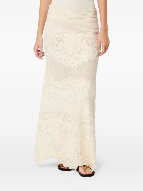 ISABEL MARANT Sanaya embroidered maxi skirt - Neutrals
