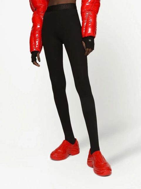 Dolce & Gabbana Technical jersey leggings with branded elastic - Black