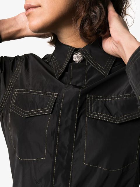 GANNI contrast stitch utility jumpsuit - Black