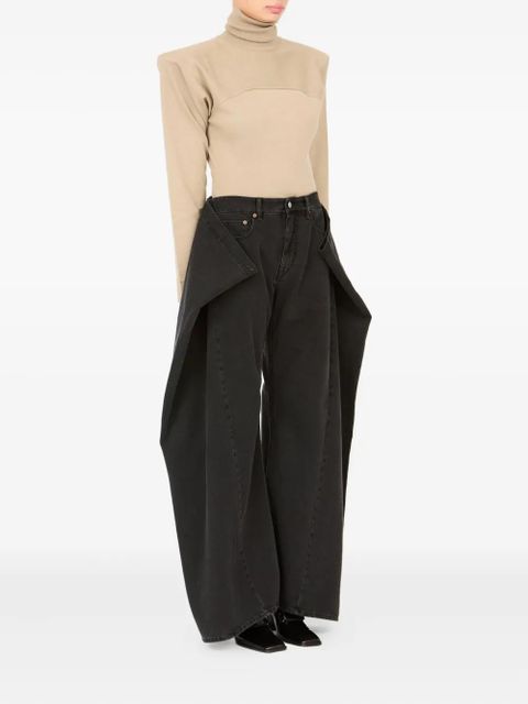 MM6 Maison Margiela five-pocket draped jeans - Black