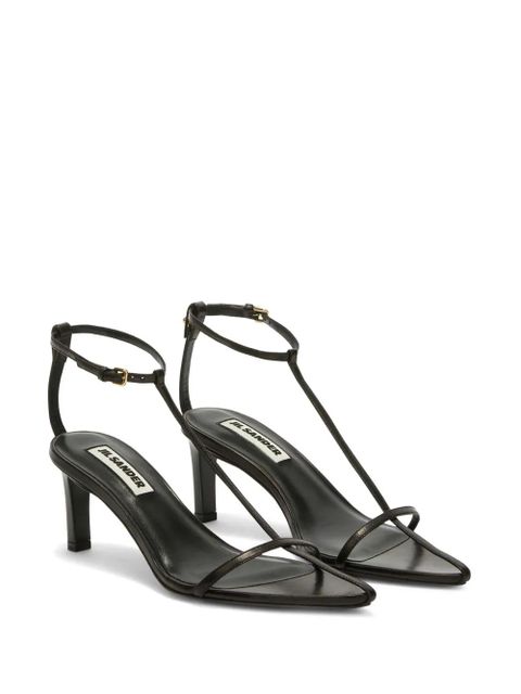Jil Sander high leather sandals - Black