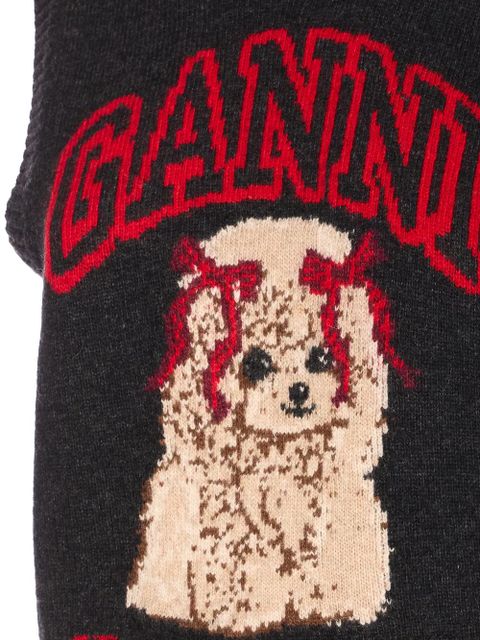 GANNI graphic sleeveless top - Black