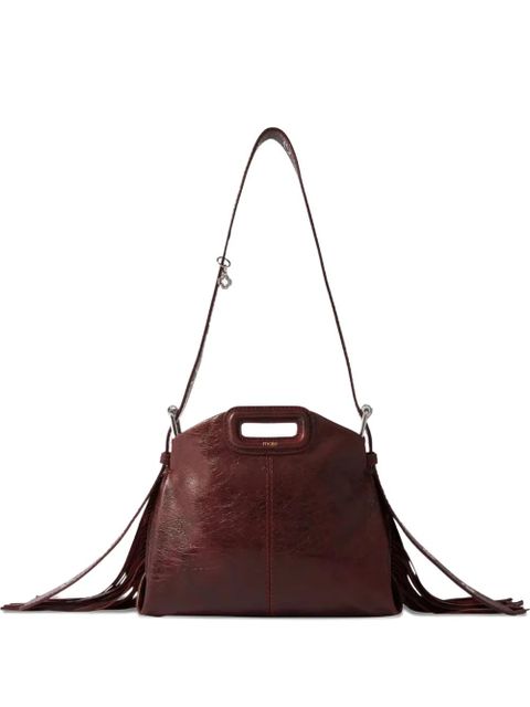 Maje mini Miss M fringed leather tote bag - Red - zdjęcie produktu nr 1