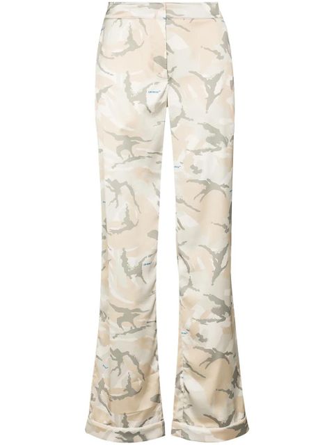 Off-White camouflage-pattern flared trousers - Neutrals - zdjęcie produktu nr 1
