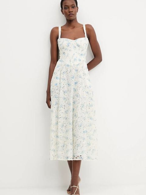 Bardot sukienka kolor biały maxi rozkloszowana 58655DB3 - zdjęcie produktu nr 2