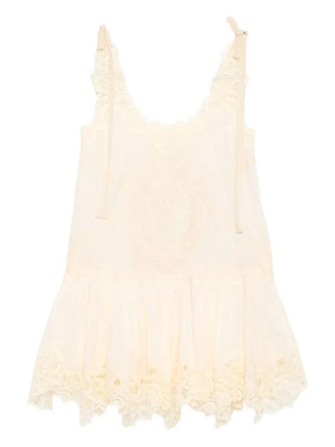 ZIMMERMANN Cascadian Lace mini dress - Neutrals