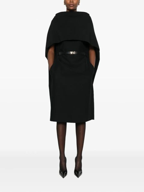 Ferragamo cape-sleeve dress - Black