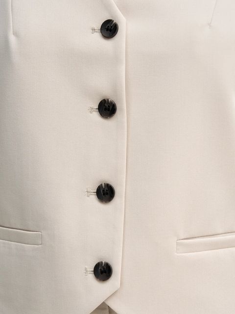 Sisley kamizelka kolor beżowy jednorzędowa 2KVXLJ00U