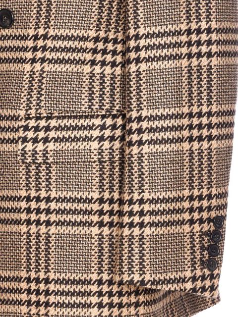 Saint Laurent double-breasted check blazer - Brown