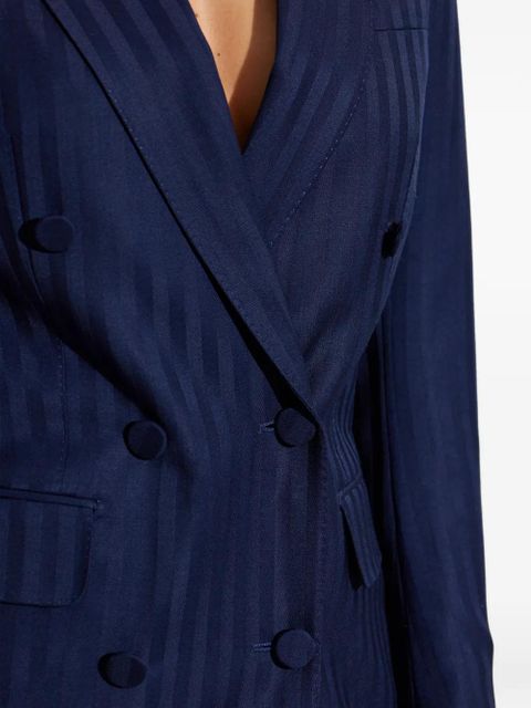 TOM FORD striped double-breasted jacket - Blue