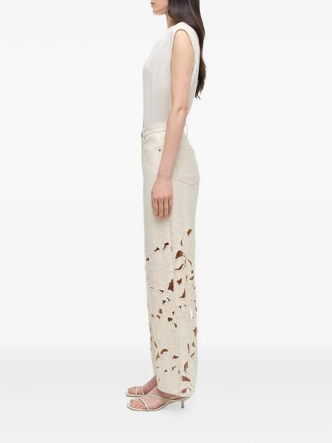 Simkhai Betty floral-lace jeans - Neutrals