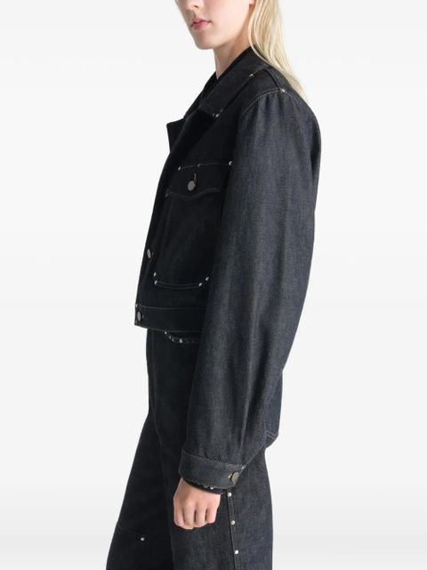 LEMAIRE studded cropped denim jacket - Blue