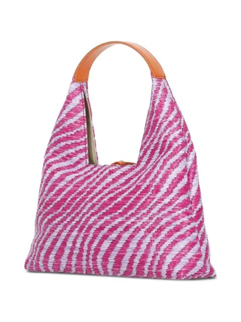 Marni Trapeze logo-patch tote bag - Pink