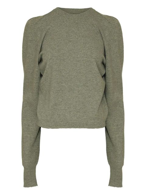Maison Margiela puff-shoulder wool jumper - Green - zdjęcie produktu nr 1