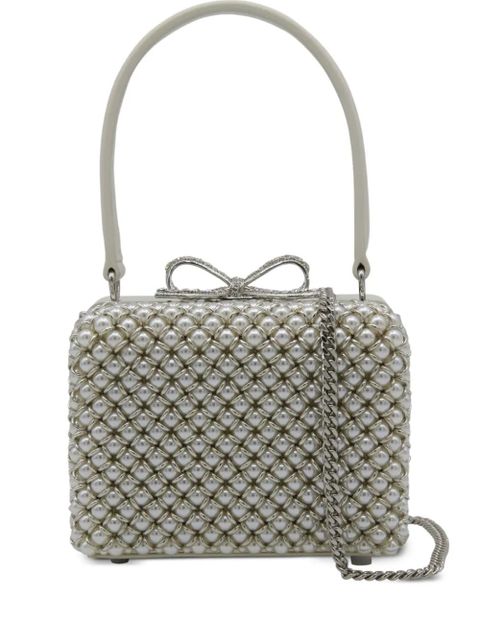 Self-Portrait pearl-embellished tote bag - Grey - zdjęcie produktu nr 1