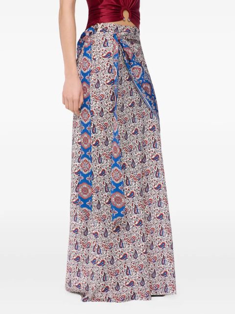 Rabanne paisley-print wrap skirt - Blue