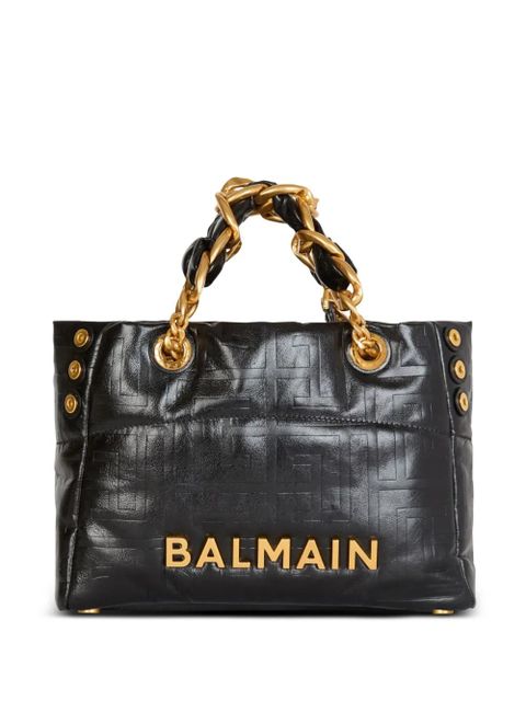 Balmain small 1945 Soft leather tote bag - Black - zdjęcie produktu nr 1