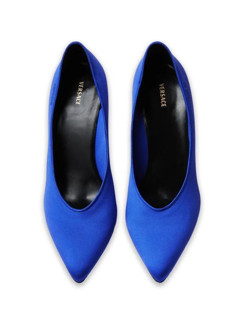 Versace Gianni satin pumps 90 mm - Blue