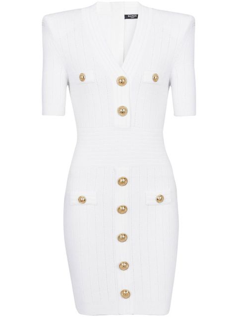 Balmain knitted button-embellished minidress - White - zdjęcie produktu nr 1