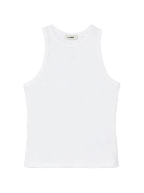 SANDRO logo-embroidered ribbed tank top - White - zdjęcie produktu nr 1
