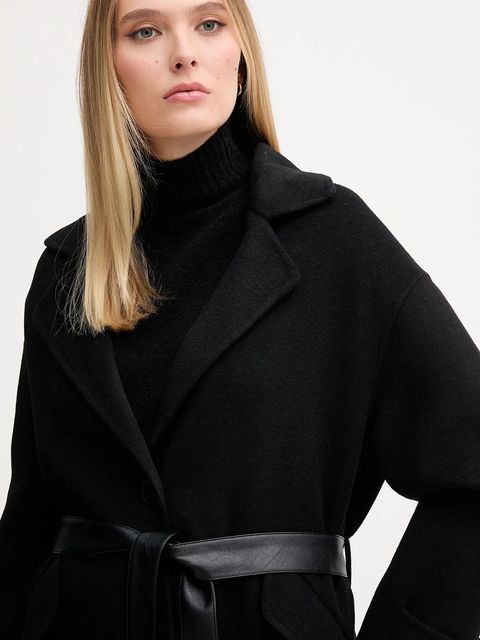 Marc Aurel płaszcz z wełną kolor czarny 5026-1000-93348