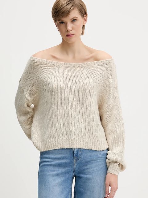 Hollister Co. sweter damski kolor beżowy KI350-5072 - zdjęcie produktu nr 1