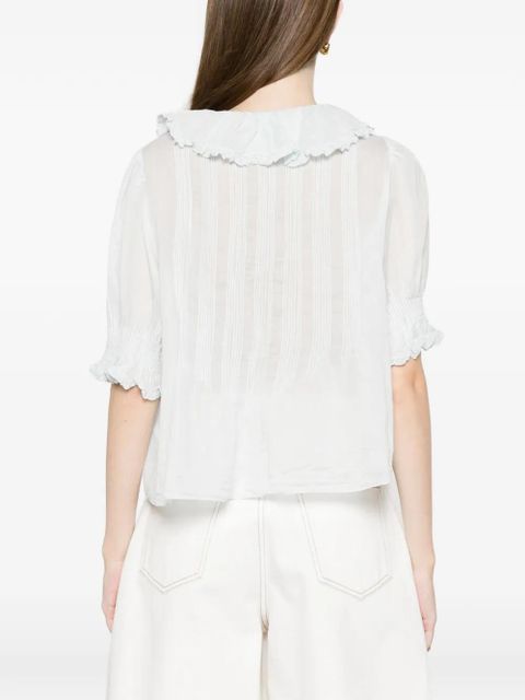 DÔEN Henri ruffled blouse - Blue