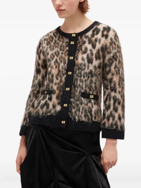 GANNI leopard-print button cardigan - Neutrals