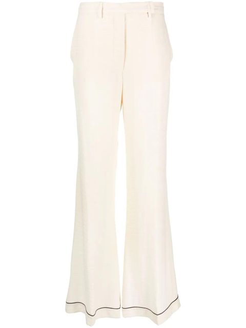 Prada high-waisted flared silk trousers - Neutrals - zdjęcie produktu nr 1