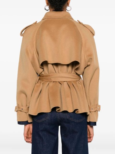 Maje belted button-fastening jacket - Brown