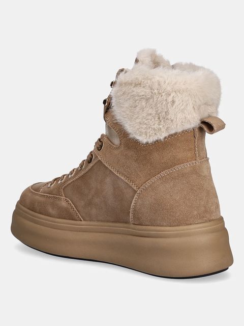 Blauer botki EMERY damskie kolor beżowy na platformie ocieplone F5EMERY01/SWA