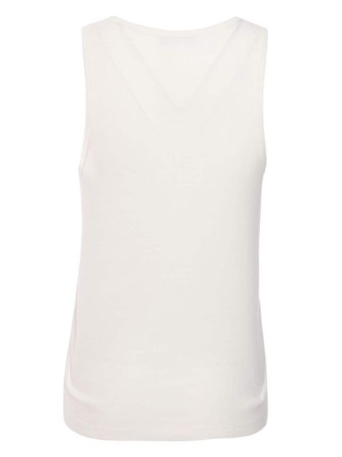 Rabanne logo-embroidered tank top - Neutrals - zdjęcie produktu nr 2