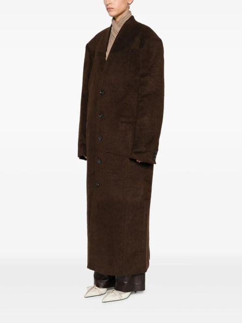 ENTIRE STUDIOS Mute button-front overcoat - Brown