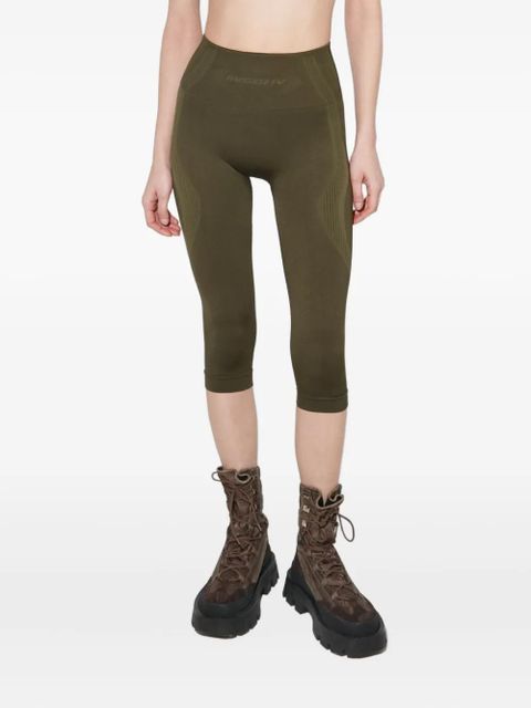 MISBHV jacquard logo striped capri leggings - Green