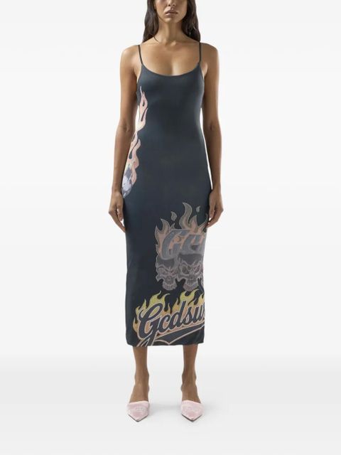 GCDS graphic-print midi dress - Black - zdjęcie produktu nr 2