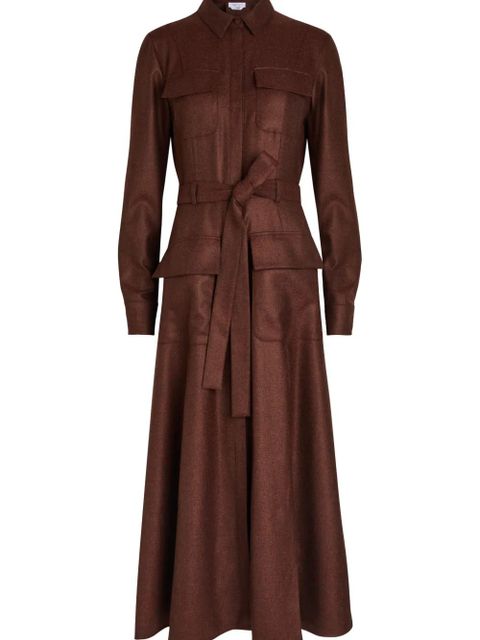 Gabriela Hearst Meyer belted midi shirt dress - Brown - zdjęcie produktu nr 2