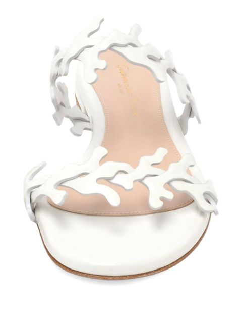 Gianvito Rossi 10mm Ocean coral-embellishments flat sandals - White - zdjęcie produktu nr 2