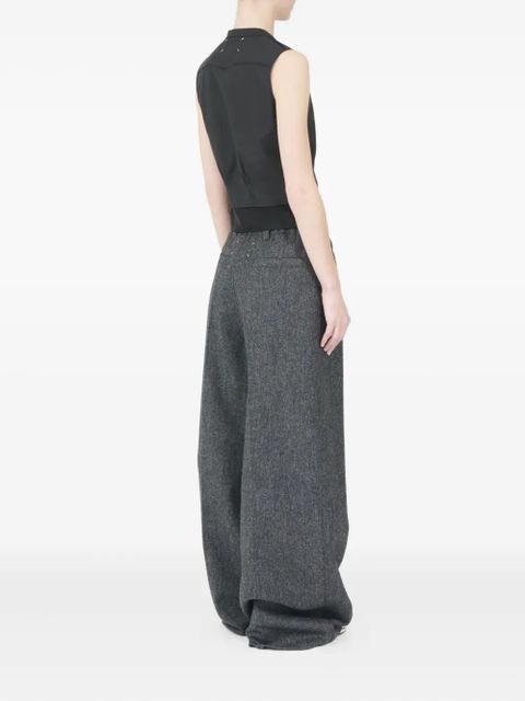 Maison Margiela pleated button-up vest - Black