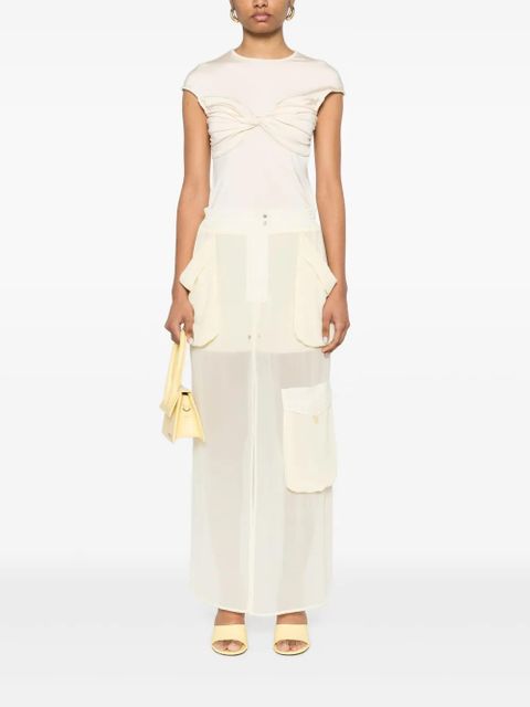 PINKO layered-design midi skirt - Yellow - zdjęcie produktu nr 2