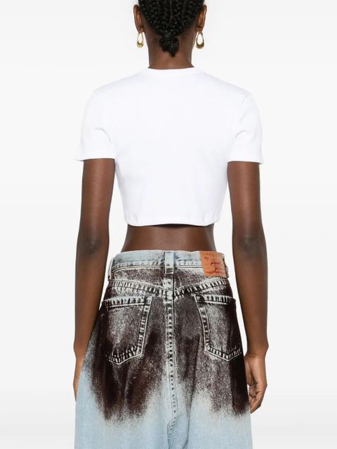 GCDS Lounge Logo crop top - White