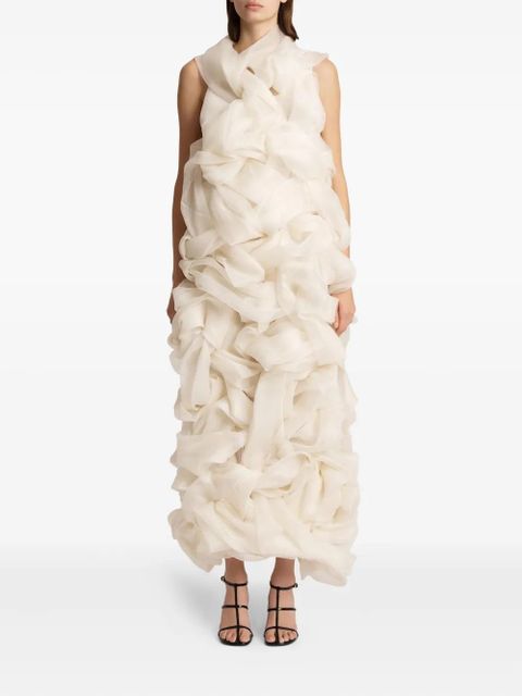 KHAITE Welles ruffled dress - Neutrals