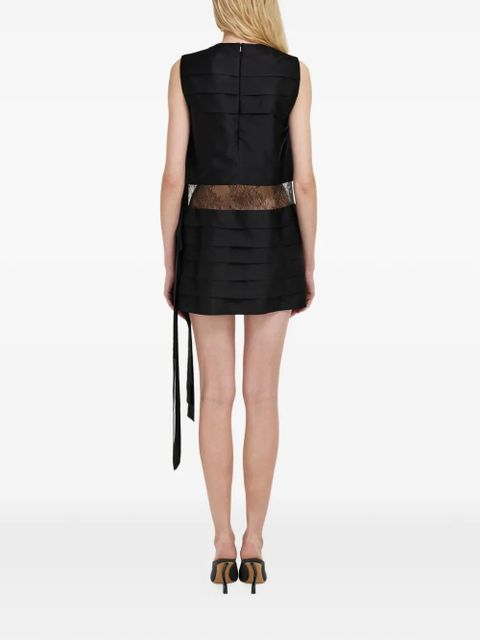 Ferragamo mini dress with lace-detail - Black