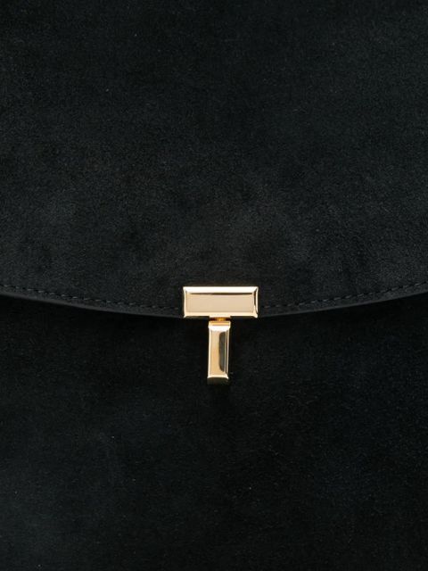 TOTEME T-Lock suede sholder bag - Black