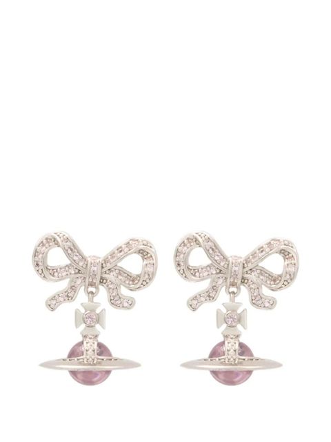 Vivienne Westwood Octavie Orb bow earrings - Silver - zdjęcie produktu nr 1