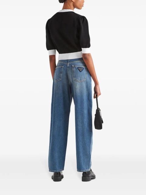 Prada high-rise straight-leg jeans - Blue