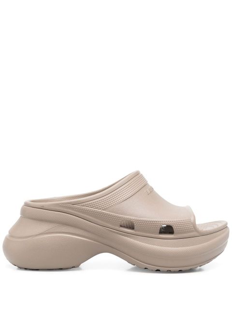 Balenciaga x Crocs™ platform pool slides - Neutrals