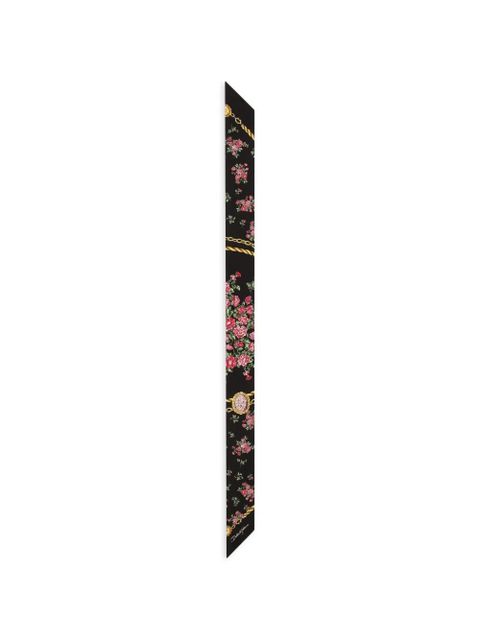 Dolce & Gabbana floral print chain scarf - Black - zdjęcie produktu nr 1