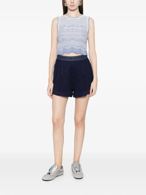 SANDRO knit trim shorts - Blue - zdjęcie produktu nr 2