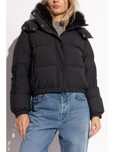 Yves Salomon high-neck puffer jacket - Black