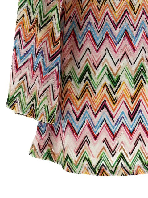 Missoni zigzag openwork V-neck dress - Neutrals